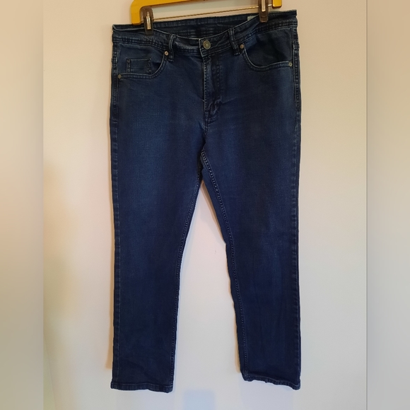 Buffalo David Bitton Jackson-X Straight Stretch Jeans Dark Wash Men's Size 36x32 - Picture 2 of 10